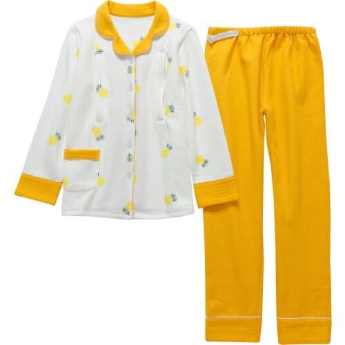 Maternity Clothes Autumn And Winter New Style Air Layer Padded Confinement Clothing Set Thick Cotton Pregnant WOMENS Womens