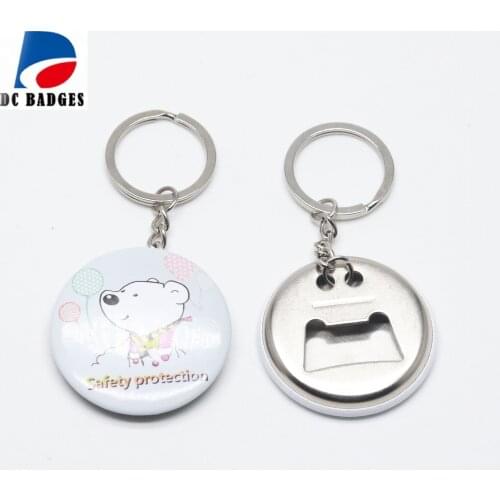 New 44mm blank Metal Bottle opener keychain button materials