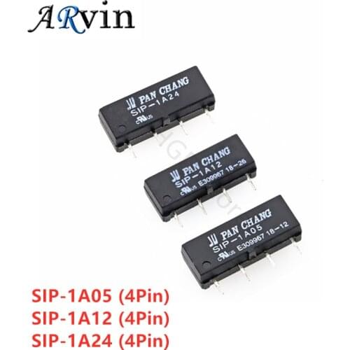 5Pcs 5V 12V 24V Reed Relay Switch Module SIP-1A05 SIP-1A12 SIP-1A24 PAN CHANG Relay 4PIN