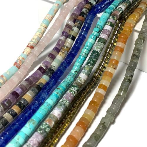 Wholesale Natural Stone Turquoises Agates Amethysts Jades Rondelle Spacer Beads For Jewelry Making DIY Bracelet Necklace 6*3MM