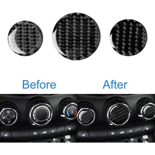 Air Conditioning Switch Knob Cover Interior Trim Decal Carbon Fiber Temperature Resistant Interior decor for Mini Cooper F56 F55