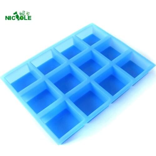Nicole Silicone Soap Mold For Soap Making 12-Cavity Fondant Cake Decoration Natural Handmade Swirl Loaf Bar Mould