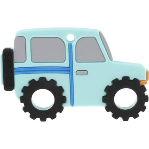 Silicone Kids Baby Teether DIY Cartoon Car Shape Infant Newborn Teething Toy 97BC