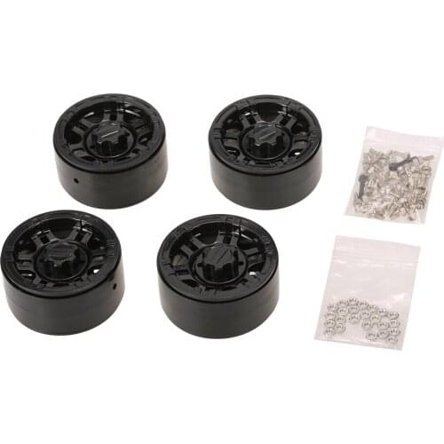 4Pcs AUSTAR AX-616BK 1.9 Inch 1/10 Rock Crawler Car Beadlock Wheel Rim Hub for D90 SCX10 AXIAL RC4WD TF2 RC Car