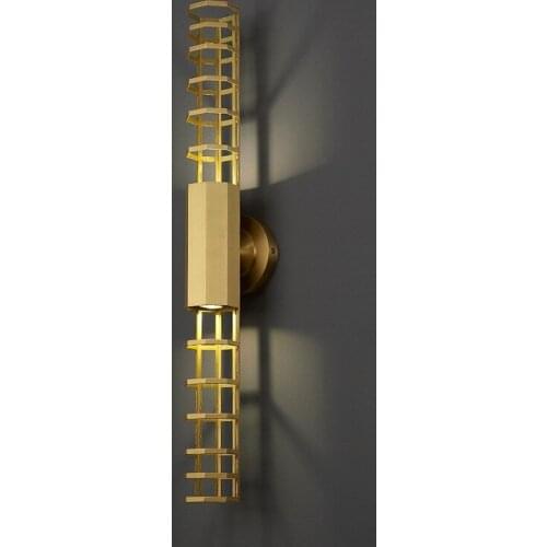 LED Wall Lamp Bedroom Bedside Postmodern Copper Luxury Sconces Creative Nordic Living Room TV Background Corridor Wall Light