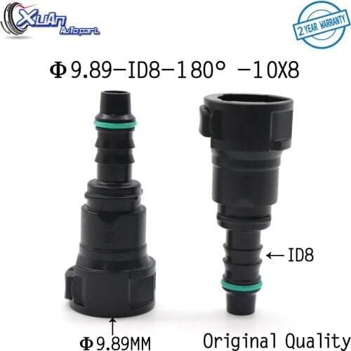 XUAN 2pcs/lot 9.89mm ID8 9.89 180 degree Auto Plastic Female Connector Fuel Line Quick Connector Special for Ford Transit