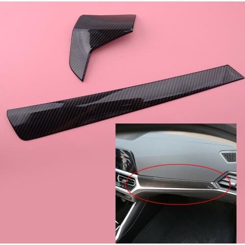 ABS 2pcs Carbon Fiber Style Dashboard Protection Panel Trim Cover Fit for BMW 3 Series G20 G21 2019-2020