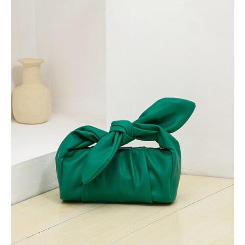 Retro Women Candy Color Shoulder Bags PU Leather Pleated Ruffle Totes Handbag Female Classic Elegant Shoulder Handbags
