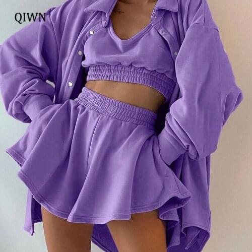 Korean Fashion Solid Two Piece Set Women Wide Leg Shorts Suits Casual Crop Top And Biker Shorts Tracksuits Short Sets