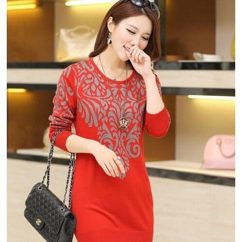 New Fashion 2019 Autumn and Winter Female Knitting Cashmere sweater Long sleeve Woolen sweater Plus size Womans Outerwear