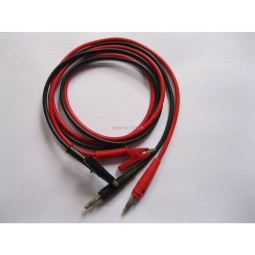 2 pcs Banana Plug to Alligator Clip Silicone Cable High Voltage Red & Black