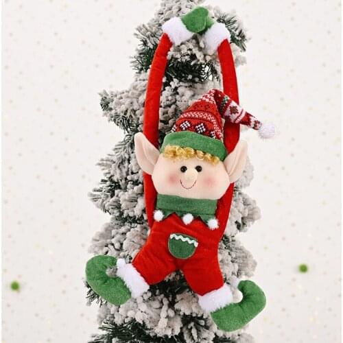 2020 Christmas Curtain Buckle Merry Christmas Decor for Home Christmas Tree Ornaments Xmas Hanging Lovely Plush Doll Wholesale