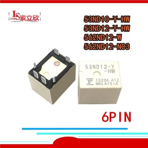 5PCS/lot 100%New Relay 562ND24-N 562ND24-N03 562ND24-W 53ND12-Y-HW 53ND10-Y-HW 562ND12-N 562ND12-W 53ND10 Y H 6PIN