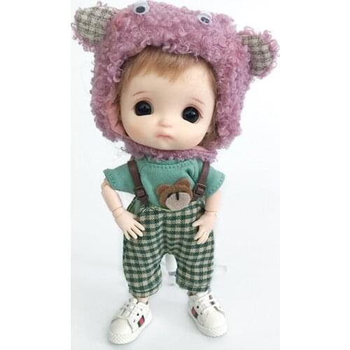 9 Colors Doll Hat New Ob11 Doll Clothes Plush Bear Hat 1/12 Doll House 16cm BJD GSC Obitsiu 11 Universal Accessory