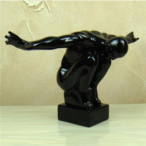 Abstract Headroom Diving Sculpture Handmade Resin Fly Freedom Statue Male Body Art Character Living Room Decor Craft Ornament