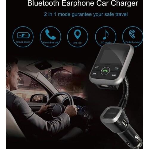 BT67 Bluetooth Handsfree Car Kit With FM Transmitter And 2USB 5V 2.1A Charger Mp3 play Aux In SD Card For IOS Android Phone