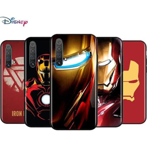 Black Soft Marvel Iron Man Logo For Realme 7i Global C2 C3 C11 C12 C15 C17 X2 X3 Superzoom X50 XT Q2 Q2i Pro 5G Phone Case