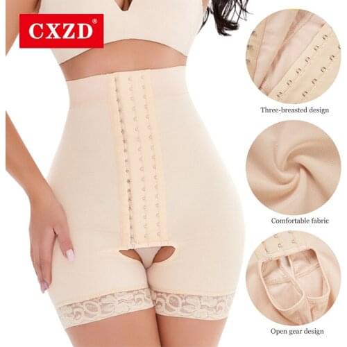 CXZD Waist Hip Pants Slimming Underwear Bodysuit Sheath Belly High-waist Three-row Seamless Shapewear Postpartum Panties New