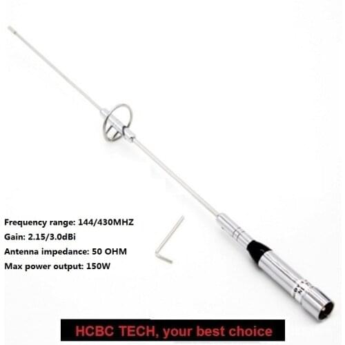 BAOFENG NL-770S Silver NAGOYA Dual Band Car Radio High Gain Antenna 144/430MHz 2.15dBi 150W for Motorola UV5R UV5RA UV82 UV9R