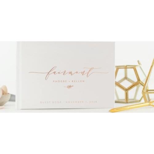 Customize any language wedding landscape guest book rose gold custom guest book wedding photo book wedding planner books
