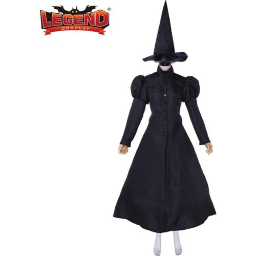 Cosplay legend The Phantom of the Opera Cosplay Costume Dress The Black Witch Stage Dress With Hat Custom Made H001