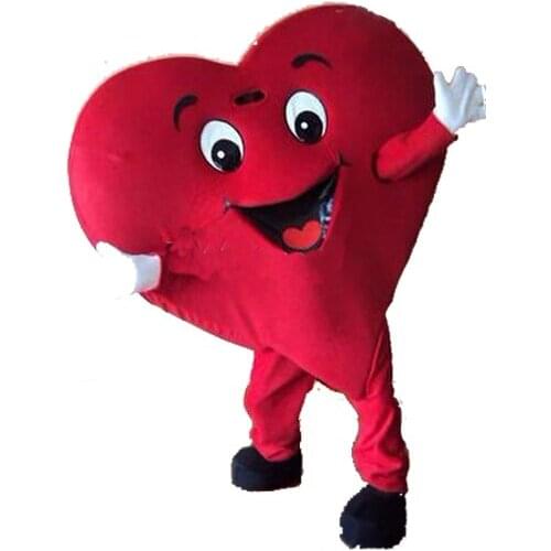 Red Heart of Adult Mascot Costume Material RED HEART Mascot Costume Fancy Dress Party Festival Mascot Free Shipping