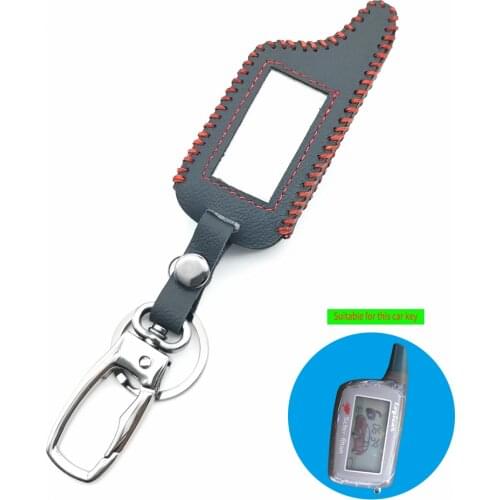 High Quality leather key case For Sher-khan Mobicar A Mobicar B Safety In Two Senses Car Alarm System Russian Version Fob