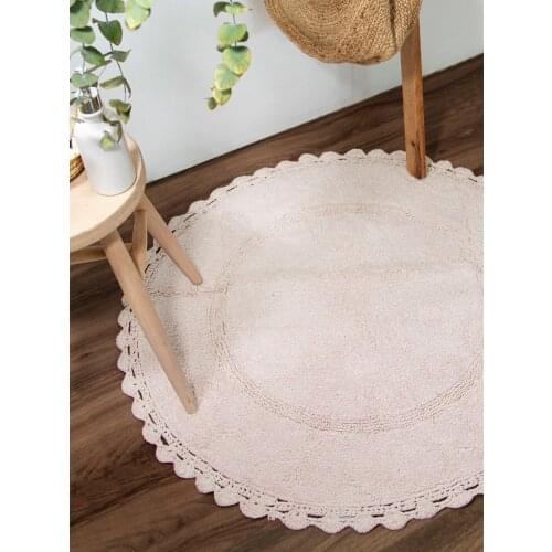 Round Shaped Super Absorbent Non-Slip Bathroom Rug Soft Bath Mat Toilet Floor Shower Unique Design Home Decor 100 x 100 Cm