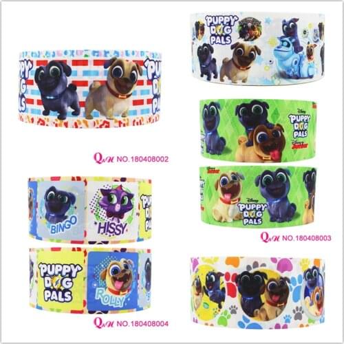 Q&N ribbon 16mm 22mm 25mm 38mm 50mm 75mm do'g printed grosgrain ribbon webbing 50yards/roll for hair tie free shipping