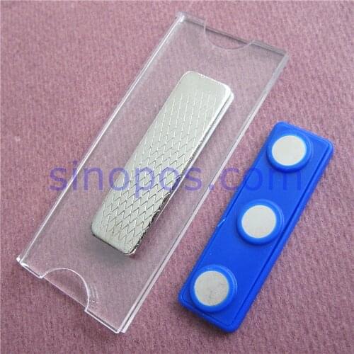 Magnetic Acrylic Badge Holder, identity name plate tag glass plastic conference magnet name badge holders shop office ID cards