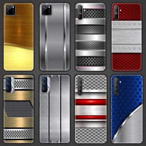 Brushed Metal Picture Soft Phone Cover Case for Realme C3 C11 C15 5 6 7 7i 8 Pro X7 X50 XT Pro GT Neo V15 5G Luxury Shell
