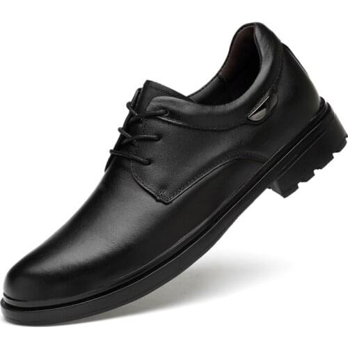 Fashion Men Dress Shoes Pointed Toe Lace Up MenS Business Casual Shoes Brown Black Leather Oxford Shoes For Men Big Size 35-47