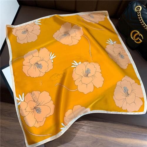 Fashion Silk Hair Scarf Women Handkerchief Square Bandana Small 100% Pure Silk Scarves Luxury Shawls Wraps Foulard Free Shipping