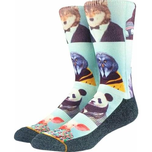 Mens Thick Funny Animal Print Long Socks