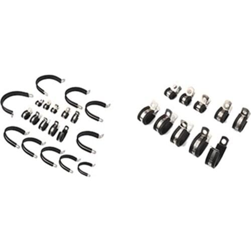 Cable Clamp Assortment Kit 44 Pieces 304 Stainless Steel Rubber Cushion Insulate 1XCF