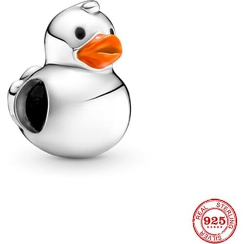 New Original Silver Color Duck Beads Fit European Pandora Charms Bracelet Bangles Jewelry Diy Accessories P675