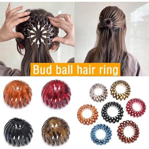 New Bird Nest Expanding Hairpins Female Ponytail Plastic Resin Hair Claws Horsetail Buckle Crystal Tail Hair Clip Accessories