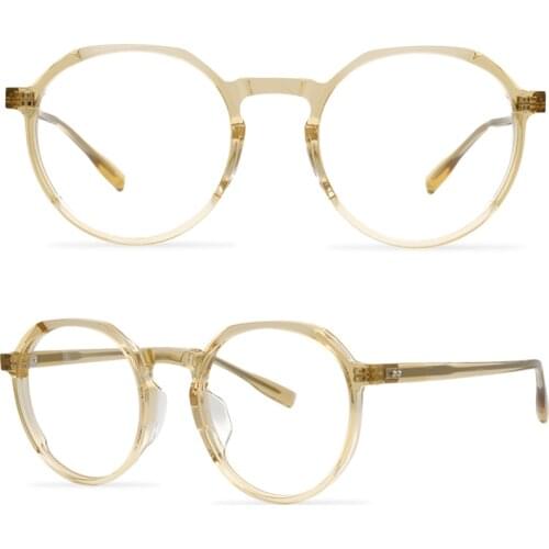 Irregular retro glasses frame female flat plate glasses Japanese-style plate full frame transparent trendy round retro glasses