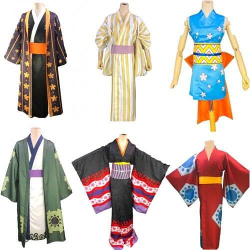 One Wano Country zoro Nico Robin luffy Law Nefeltari Vivi Vinsmoke Sanji Otama Nami Usopp kimono Cosplay Costumes