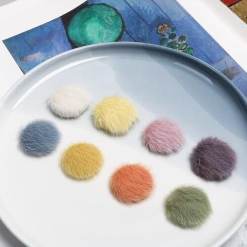 Autumn and winter candy oversized mink plush bag buckle snare piece ear nails DIY hand jewelry earrings accessory material