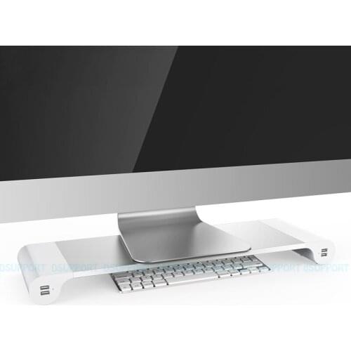 10 pcs) Aluminum Alloy Desktop Monitor Stand Space Bar Non-slip Laptop Stand Riser with 4-ports USB charging for MacBook, Air