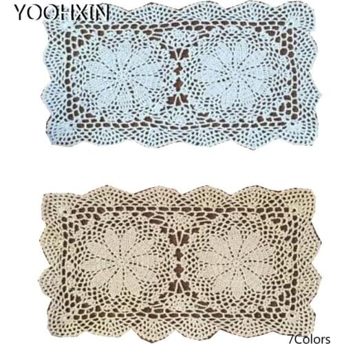HOT White handmade Cotton Crochet tablecloth tea coffee lace Christmas rectangle Table Cover cloth dining Easter wedding decor