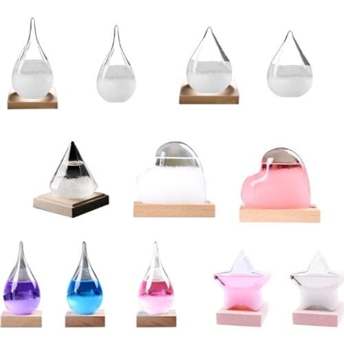 Droplet Heart star Storm Glass Bottle Weather Forecast Predictor Monitor Baromet