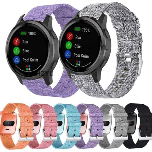 Nylon Canvas Strap For Garmin Vivoactive 4 3 Smart Watch Band Replacement Watchband For Garmin Vivoactive 4S Bracelet