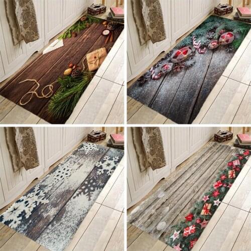 3D Printing Christmas Tree Carpet Christmas Doormat Christmas Kitchen Rugs for Bedroom Living Room Bathroom Anti-Slip Floor Mats