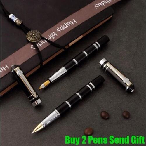 Fashion Design Luxury Brand Metal Ink Fountain Pen Crystal Diamond Business Men Writing Pen Buy 2 Pens Send Gift