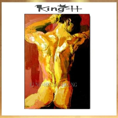 Hand painted knife portrait human body Oil painting Character figure canvas Hand painted Francoise Nielly wall Art picture
