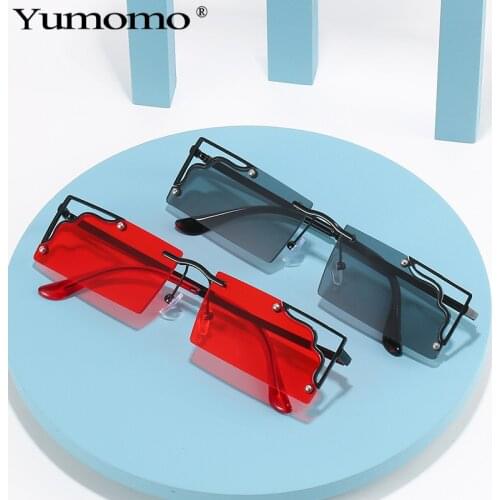 2021 Retro Sunglasses Women Brand Designer Fashion Rimless Steampunk Sun Glasses Shades Cutting Lens Ladies Frameless Eyeglasses