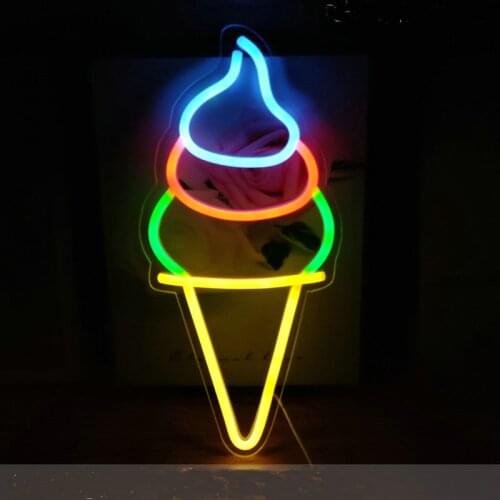 LED Neon Light Sign summer Ice cream beer cup Neon Wall Lights for Room Party Decor Kids Birthday gift
