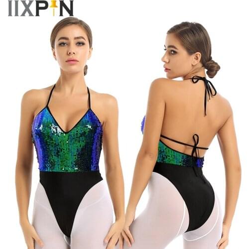 Women One-piece Leotard Bodysuit Dance Costume Ballet Stage Performance Dance Wear Sleeveless Backless Ballet Leotard Dancewear